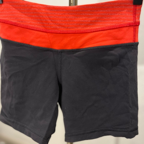 Lululemon Bike Shorts | Size 2 | Grey/Red/Stripe | Reversible | Special Edition - Picture 2 of 5